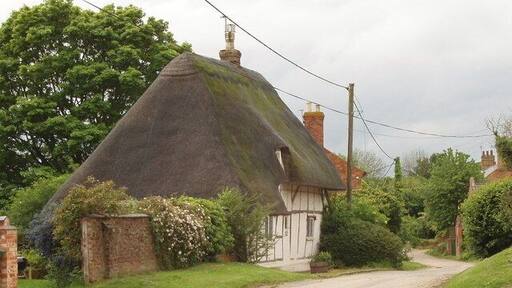 Cottage at Nearton End, Swanbourne Down the lane on the right is the Methodist chapel.