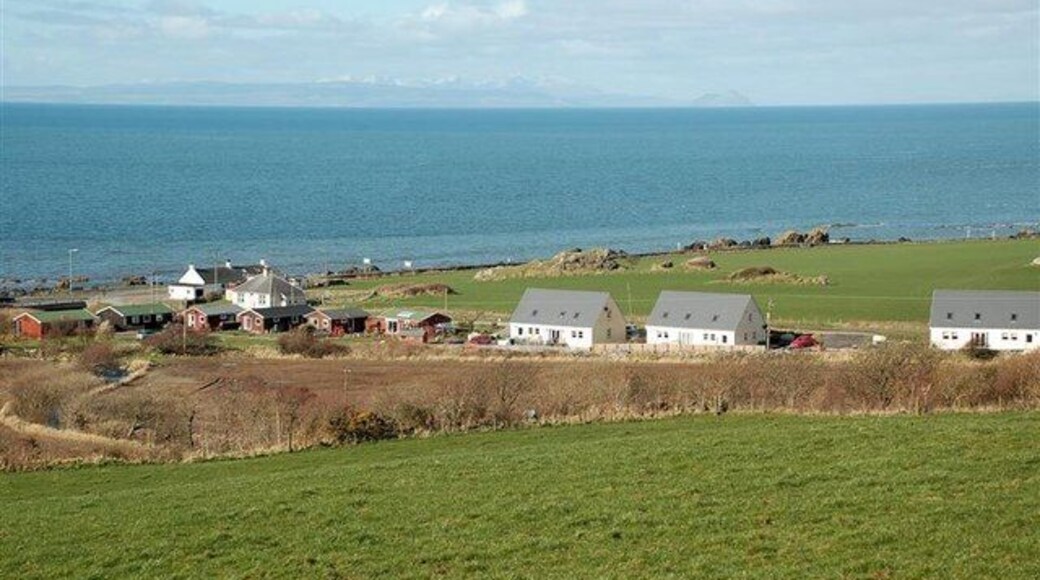 Towards The Firth Of Clyde Looking out to the Firth of Clyde and Arran from the minor road high above Lendalfoot. The village is built on the post-glacial raised beach.