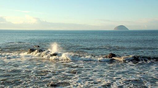 The Firth Of Clyde Near Lendalfoot Viewed to the north of Lendalfoot, with the tide just going out on a beautiful November afternoon. Ailsa Craig adds a fine background to the view.