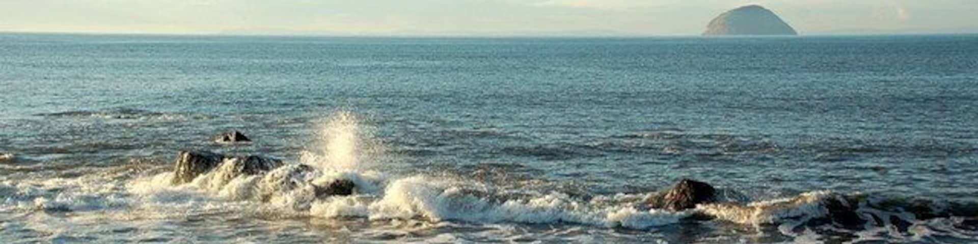 The Firth Of Clyde Near Lendalfoot Viewed to the north of Lendalfoot, with the tide just going out on a beautiful November afternoon. Ailsa Craig adds a fine background to the view.