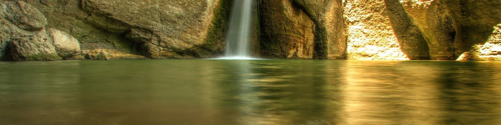 Waterfall in the end of foot path by Emen Canyon, called Moving skok, which is connected with legend of Bulgarian girl, who jumped into the water by more than 50 meters high, because she don't wanted to accept Turkish faith.