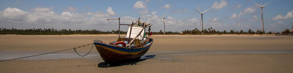 Kitesurf na Ilha do Guajiru, Ceará, Brasil