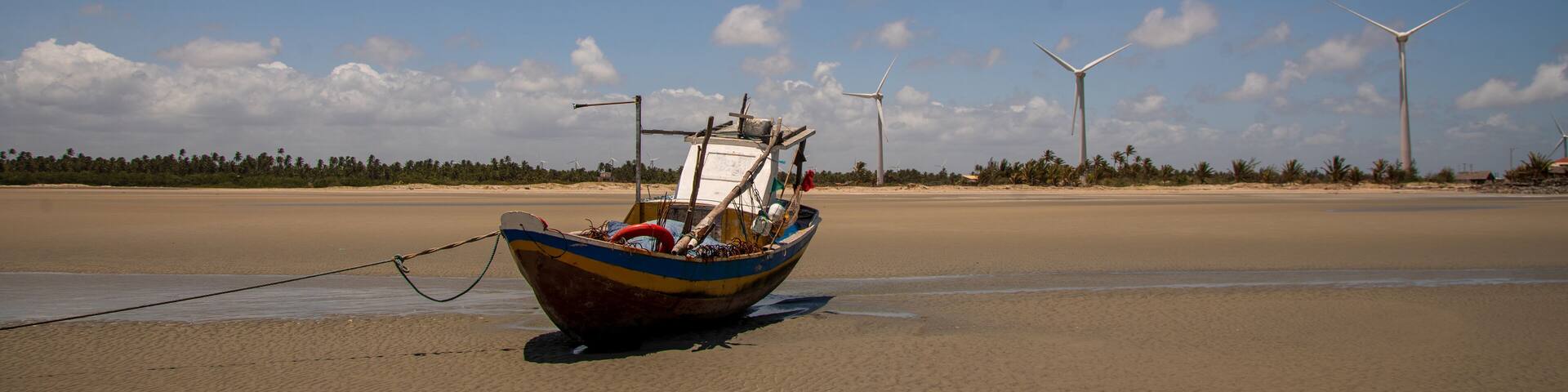 Kitesurf na Ilha do Guajiru, Ceará, Brasil