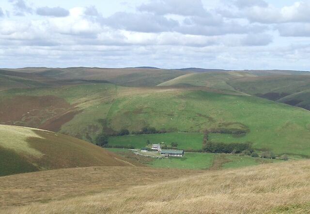 Across the Doethie Valley to Gouallt, Ceredigion The settlement is Ty'n Cornel Hostel, formerly YHA, but now operated by the Elenydd Wilderness Hostels Trust www.elenydd-hostels.co.uk
