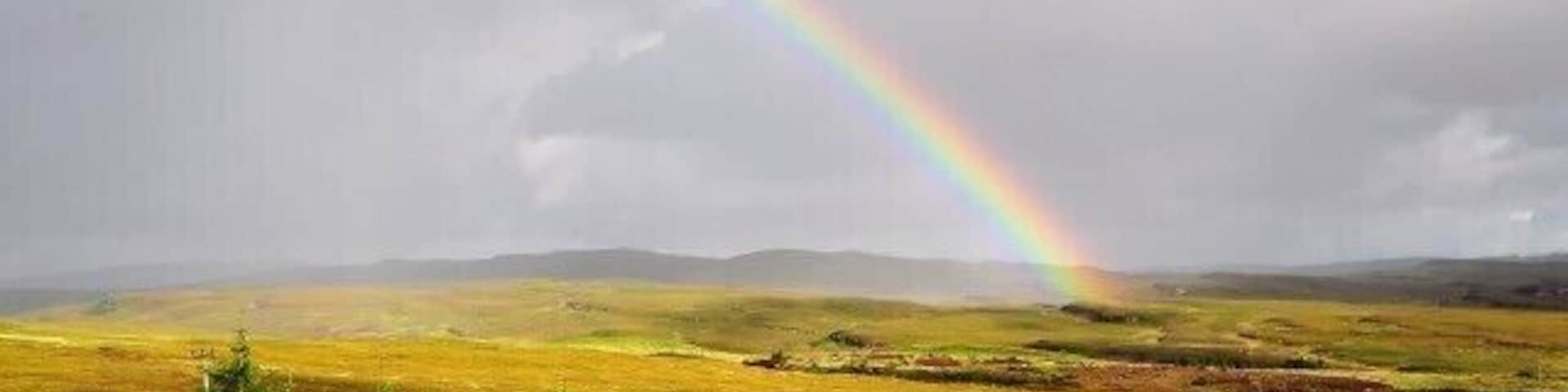 Rainbow over Skye Seen from the Dunvegan to Sligachan road.