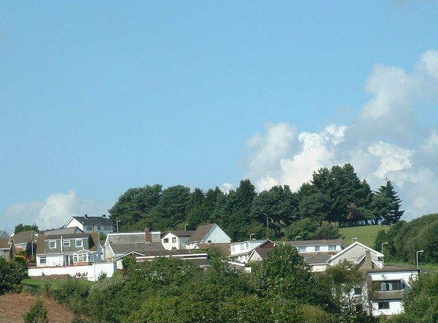 Maesteg (south) looking North at housing at the South end of Maesteg high above the valley.