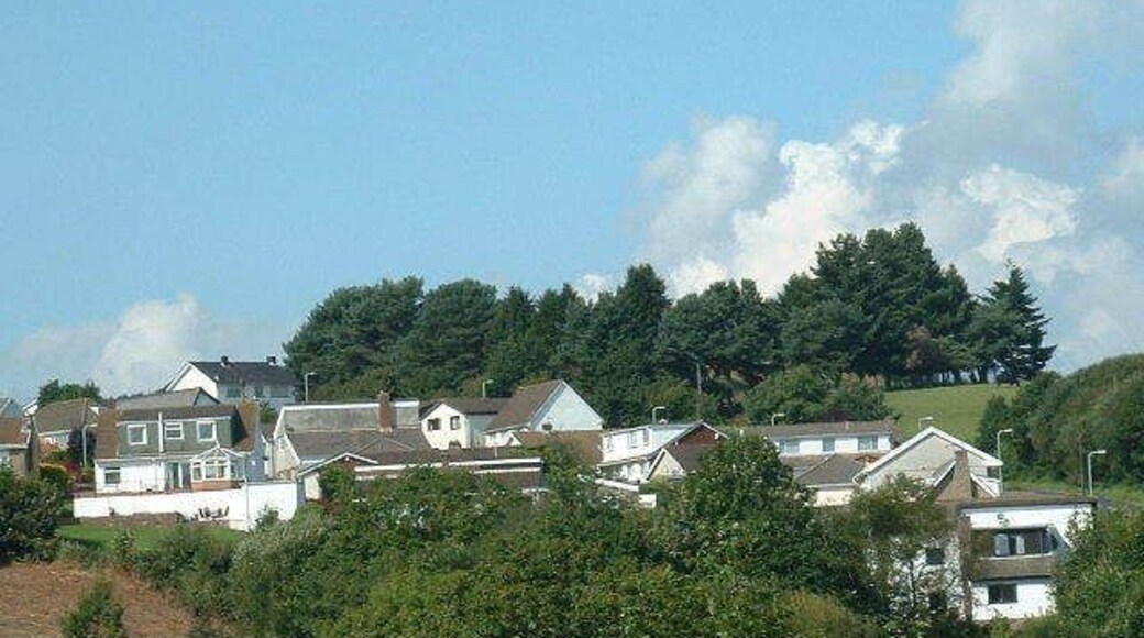 Maesteg (south) looking North at housing at the South end of Maesteg high above the valley.