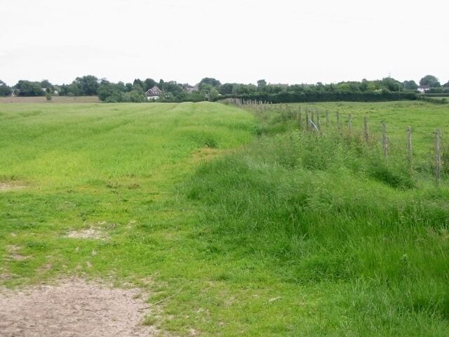 Looking E across the fields from Ridge Row