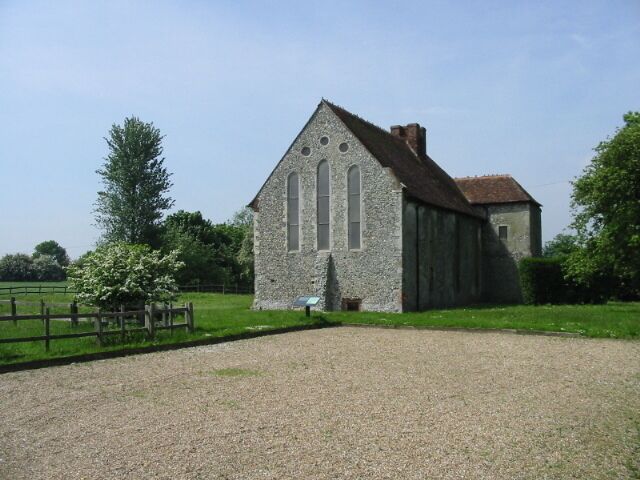 St John's Commandery "The flint-walled 13th-century chapel and hall of a 'Commandery' of Knights Hospitallers, later converted into a farmhouse. It has a fine moulded-plaster ceiling and a remarkable timber roof." http://www.english-heritage.org.uk/server/show/nav.14870