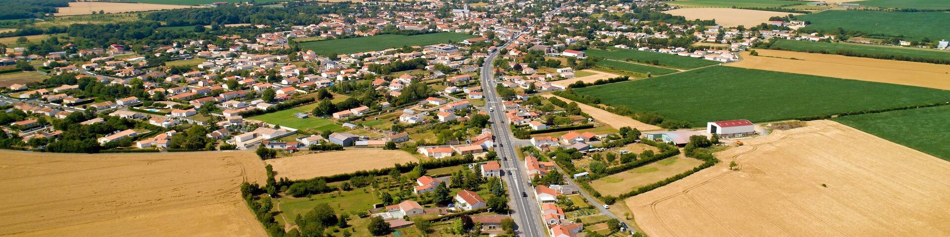 Aerial photo of Sainte Gemme La Plaine in Vendee
