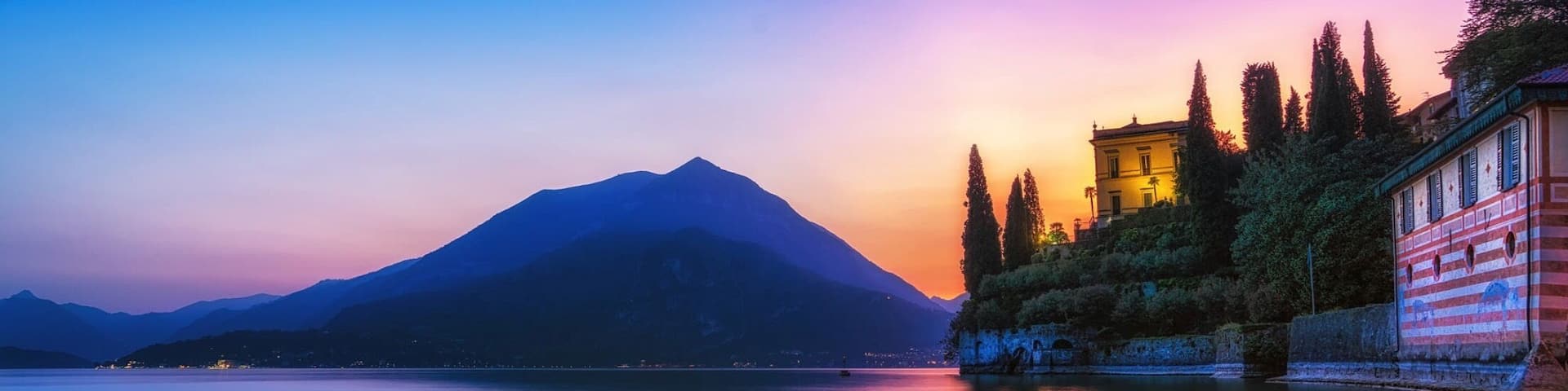 Summer sunset at Lake Como Varrena 2017