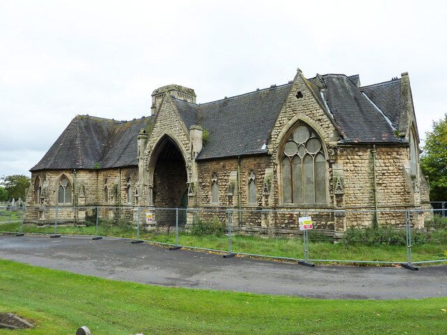 Old Cemetery chapels, Canwick, Lincoln. With the old cemetery now full, the grade II listed chapels by Michael Drury in 1856 are long-disused and gradually decaying