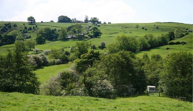 Pilsbury to Crowdecote via Pilsbury Castle Hills (13 of 14) 1714210: Previous - Next : 1714224 This southerly facing photograph looking toward Upper Whittle was taken from a public footpath near Bridge End Farm. The footpath runs between Pilsbury village (to the left) and Crowdecote (to the right). To view the first photograph in the sequence click here https://www.geograph.org.uk/photo/1713803.