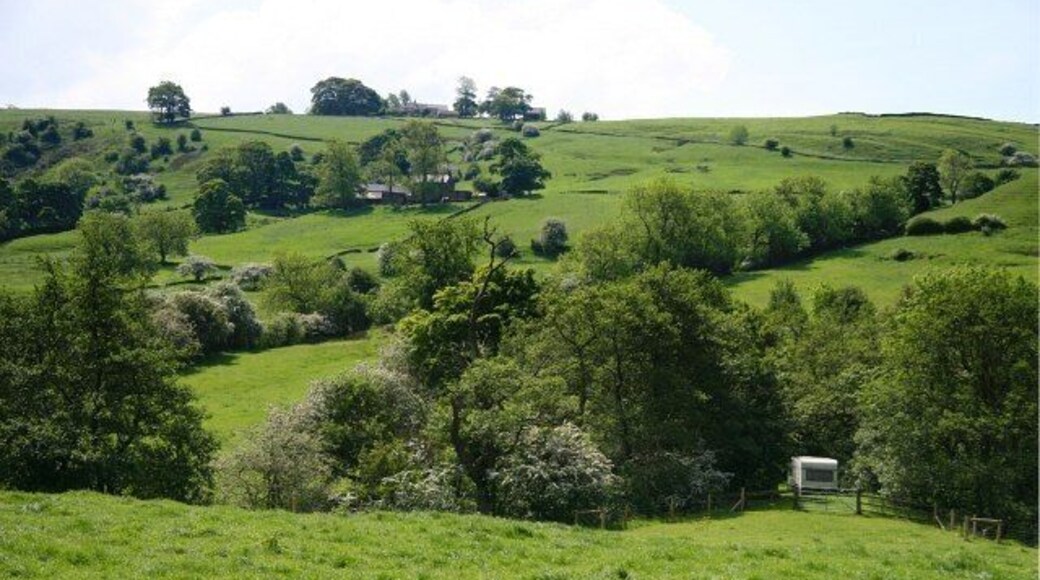 Pilsbury to Crowdecote via Pilsbury Castle Hills (13 of 14) 1714210: Previous - Next : 1714224 This southerly facing photograph looking toward Upper Whittle was taken from a public footpath near Bridge End Farm. The footpath runs between Pilsbury village (to the left) and Crowdecote (to the right). To view the first photograph in the sequence click here https://www.geograph.org.uk/photo/1713803.