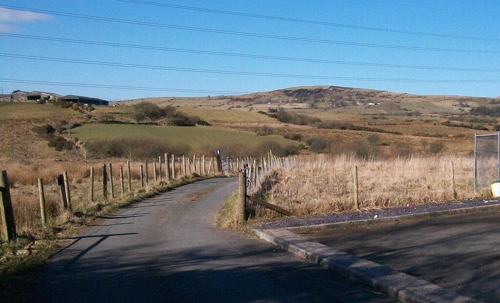 Minor road across the Dwyfach valley to Llecheiddior-uchaf