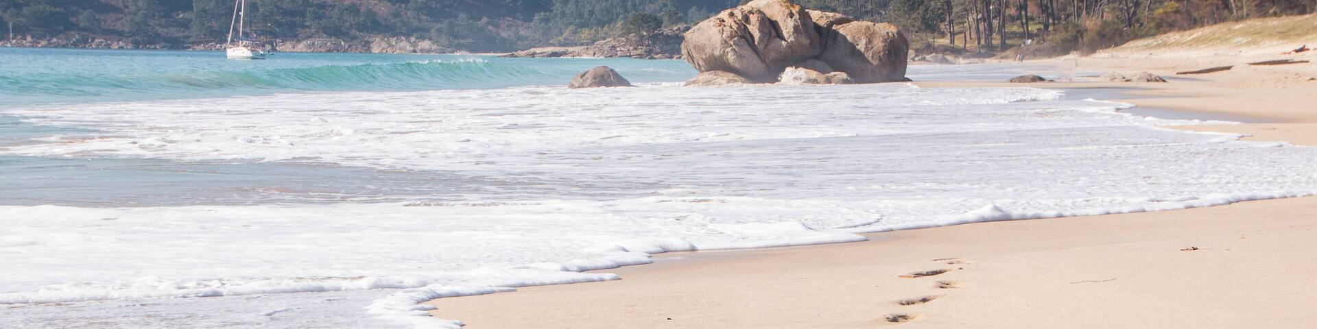 Beautiful Nerga beach in Cangas, Galicia