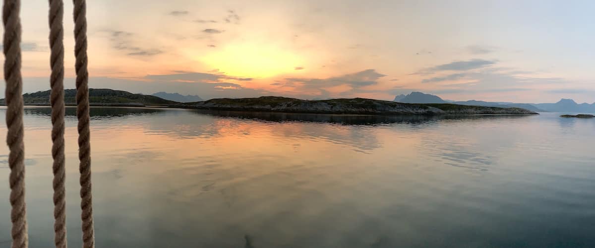 Sunrise at anchorage aboard the Tall Ship Oosterschelde.