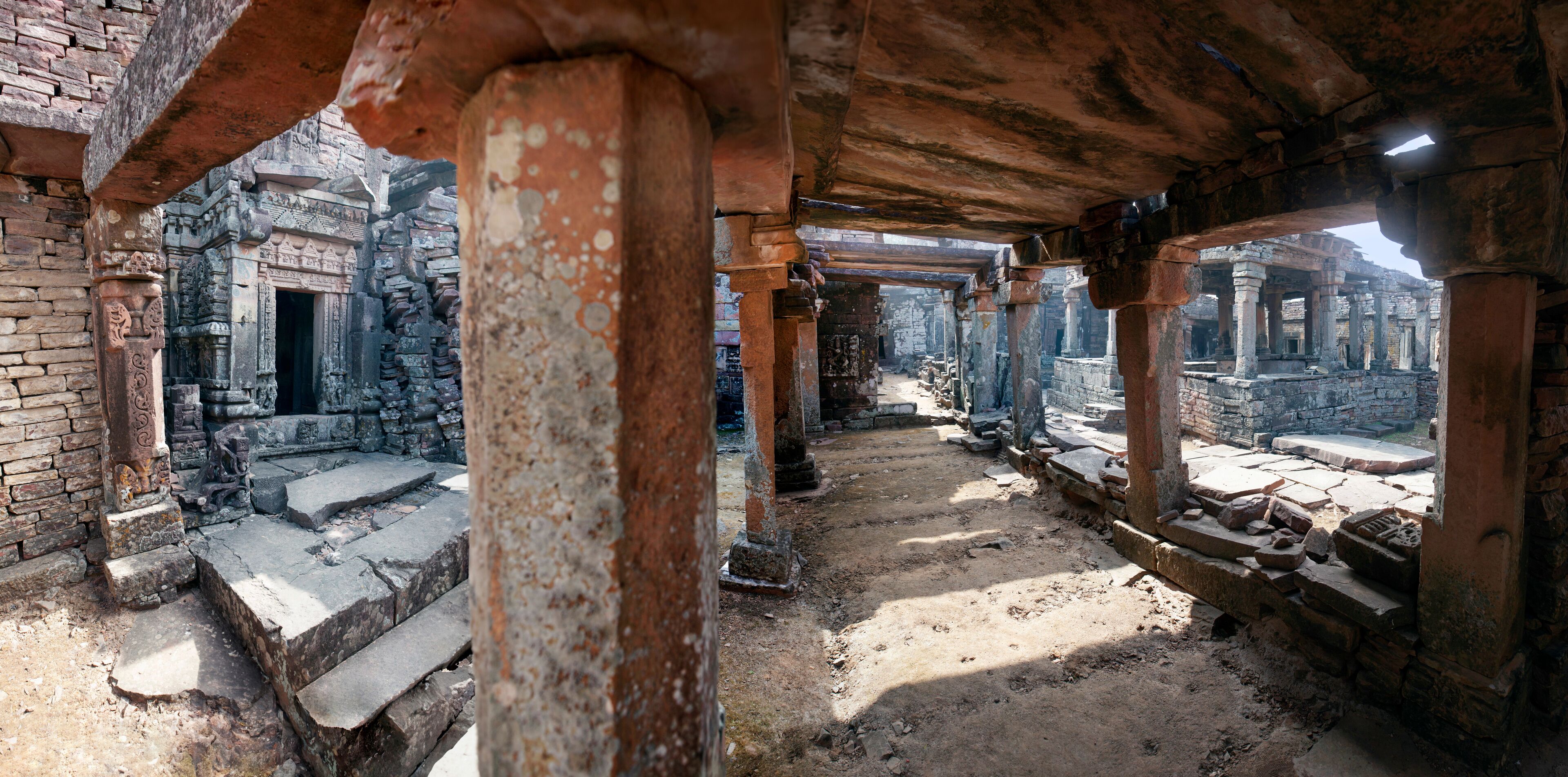 Incredible, untouched by time and man Van Mandir Digambar Jain Temple complex of the 9th century. Pathari, Vidisha district, Madhya Pradesh state, India
