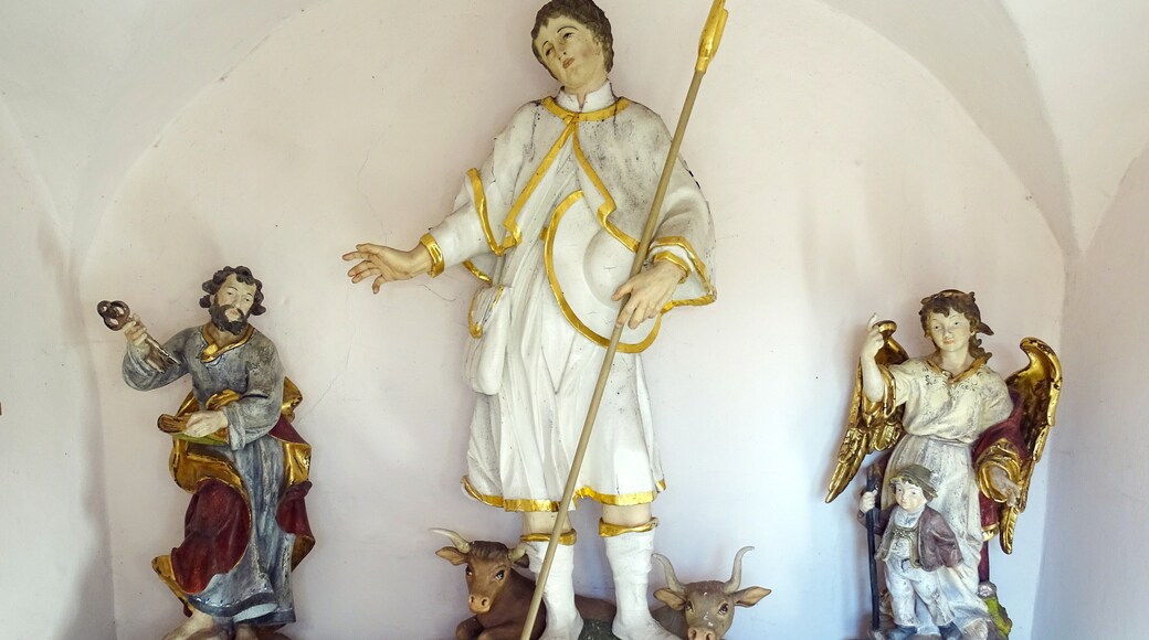 Sculptures in the little chapel of the farm in Failshof, Markt Burgebrach