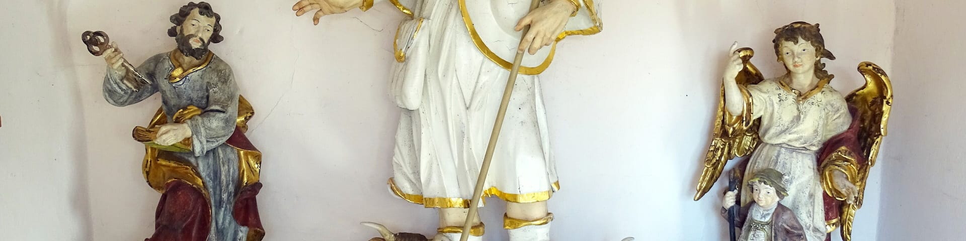 Sculptures in the little chapel of the farm in Failshof, Markt Burgebrach