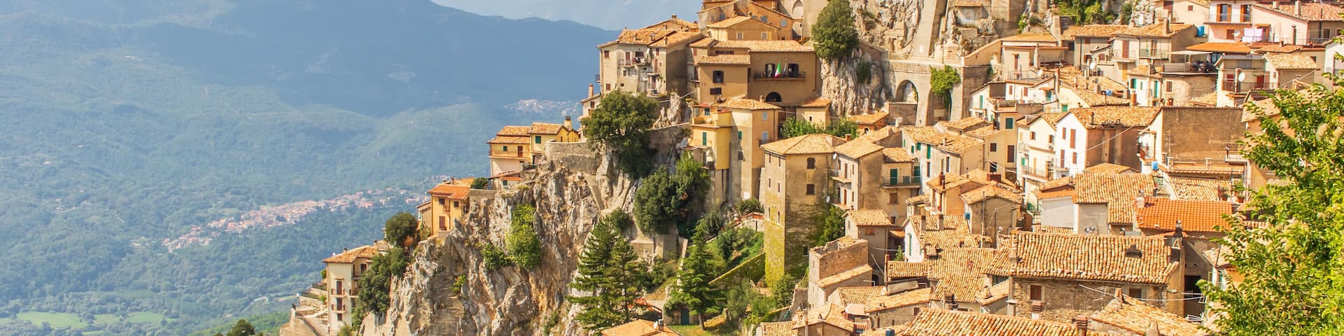 Cervara di Roma, Italy - one of the most picturesque villages of the Apennine Mountains, Cervara lies around 1000 above the sea level, watching the Aniene river valley from the top
