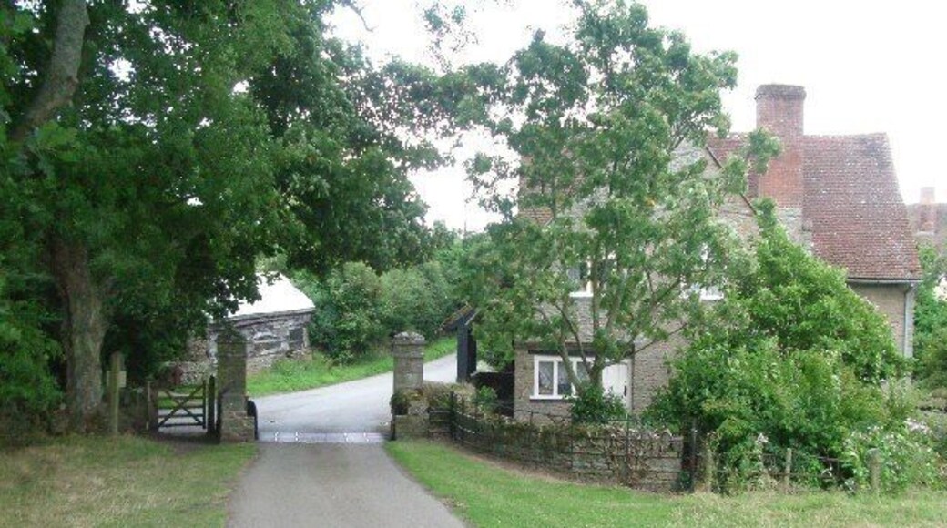 Cock Gate, the main entrance to Croft Castle. looking east