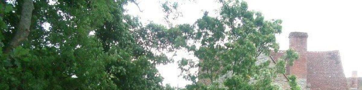 Cock Gate, the main entrance to Croft Castle. looking east