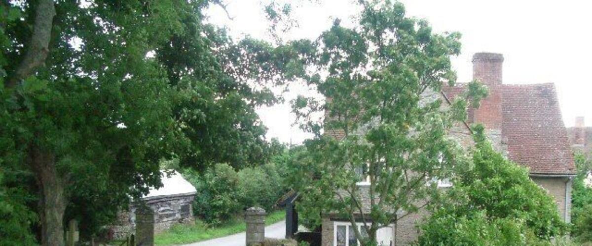 Cock Gate, the main entrance to Croft Castle. looking east