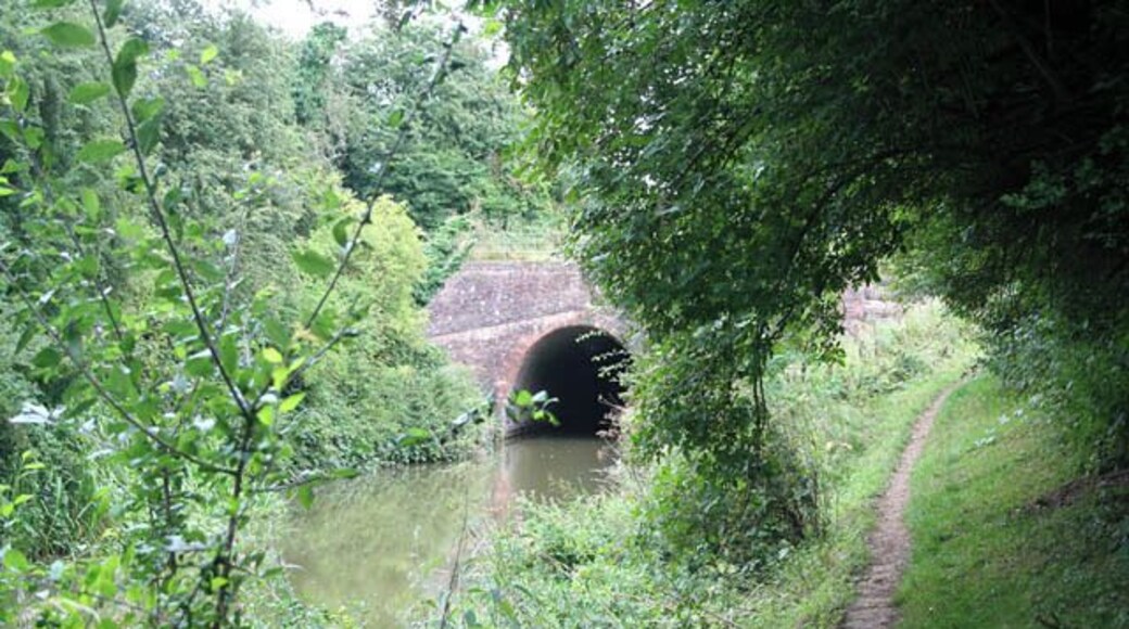 Saddington Tunnel on the Grand Union Canal, Leicestershire. One of three tunnels on this stretch of the Grand Union Canal. The others are Crick Tunnel in SP5972 and Husband Bosworth Tunnel in SP6384. In 1796 James Barnes was called in to assess the line of Saddington Tunnel. He judged it was not straight but did not consider the problem serious. See 220283 for the other end of the tunnel.