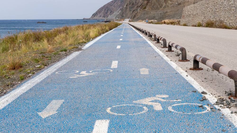 The longest coastal bike path. A 25-kilometer coastal bike path between Samandağ and Arsuz districts. Samandağ, Hatay, Türkiye - December 5, 2025.