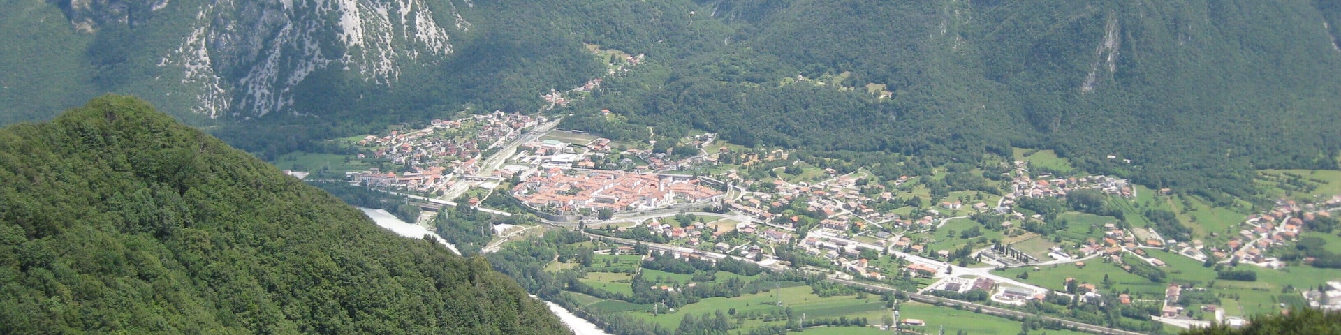 Arial view of Venzone from Mount San Simeone