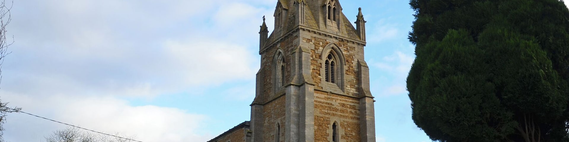 Parish church of St John the Baptist, Muston, Leicestershire, seen from the northwest
