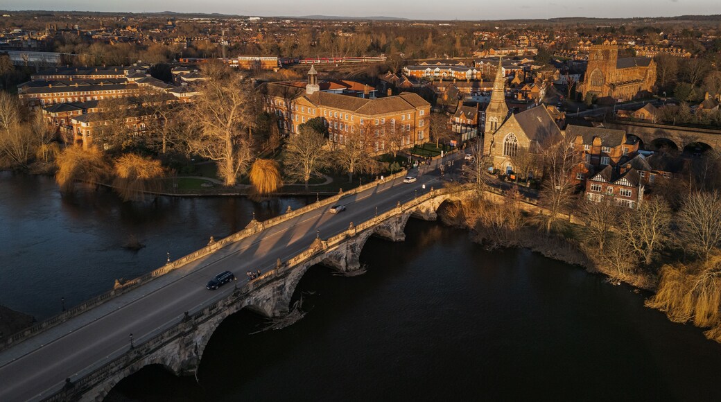 English Bridge and River Severn with Church Spire, Shrewsbury