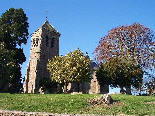 St John's parish church, Pencombe, Herefordshire, seen from the southeast