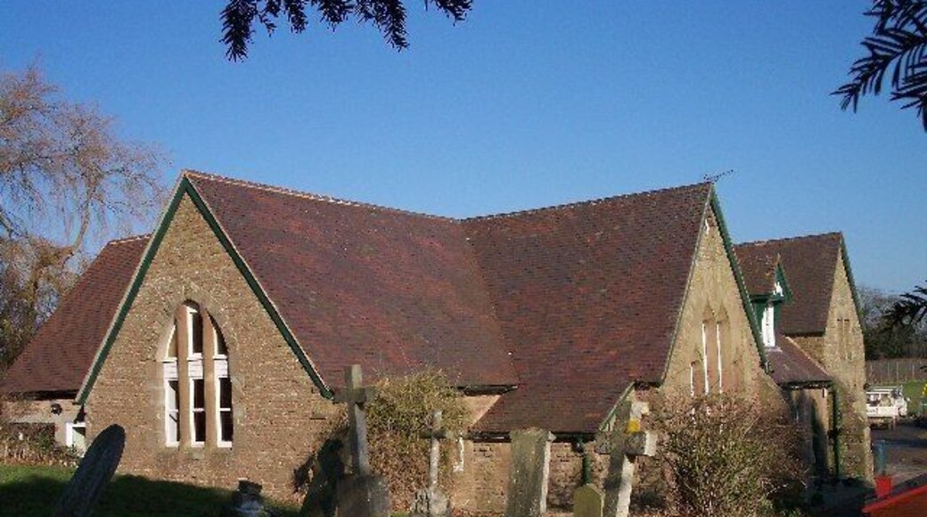 Pencombe School. Viewed from the churchyard looking north east.