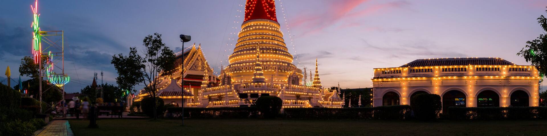 The stupa at temple phra samut chedi in samut Prakan, Thailand,
