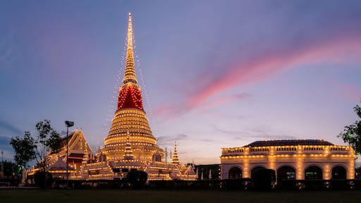 The stupa at temple phra samut chedi in samut Prakan, Thailand,