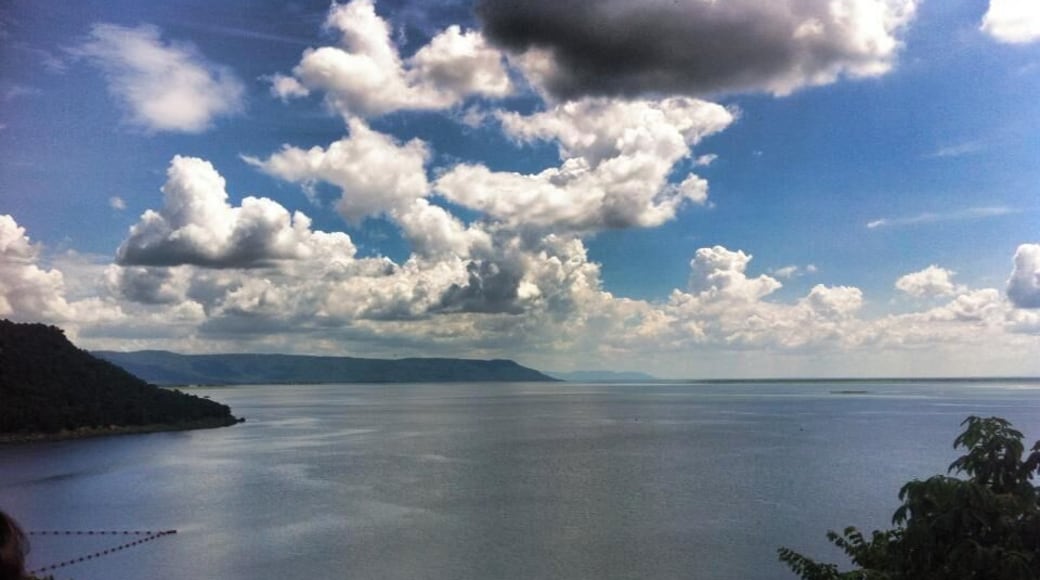 Ubolratana Dam is a great day trip from Udon Thani or Khon Kaen. Here you will find great views of the lake, delicious isaan food and a large, white Buddha at the top of a hill overlooking the dam. It's worth a visit!
For more info on Ubolrat Dam or Khon Kaen, please visit http://thetradingtravelers.com/8-things-to-do-khon-kaen-thailand/