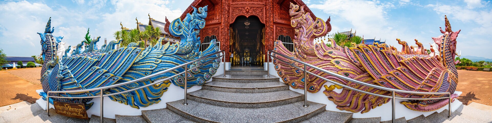 Panorama of Wat Den Salee Sri Muang Gan or Ban Den temple