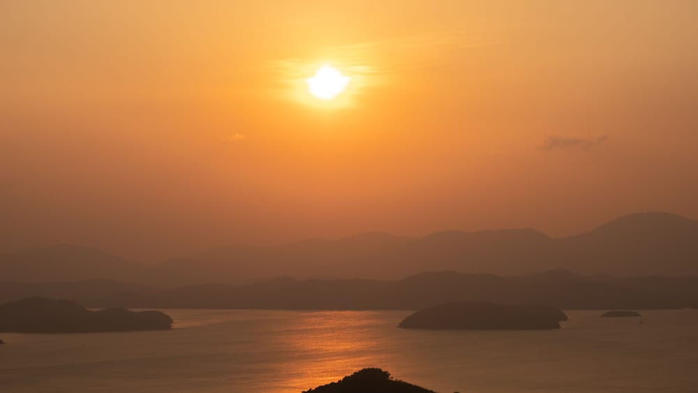 Khao Fa Chi or Khao Fha Chee View Point, Ranong,Thailand .The hill provides an excellent vantage from which to see two rivers, the Kra Buri and the La-un, converge.