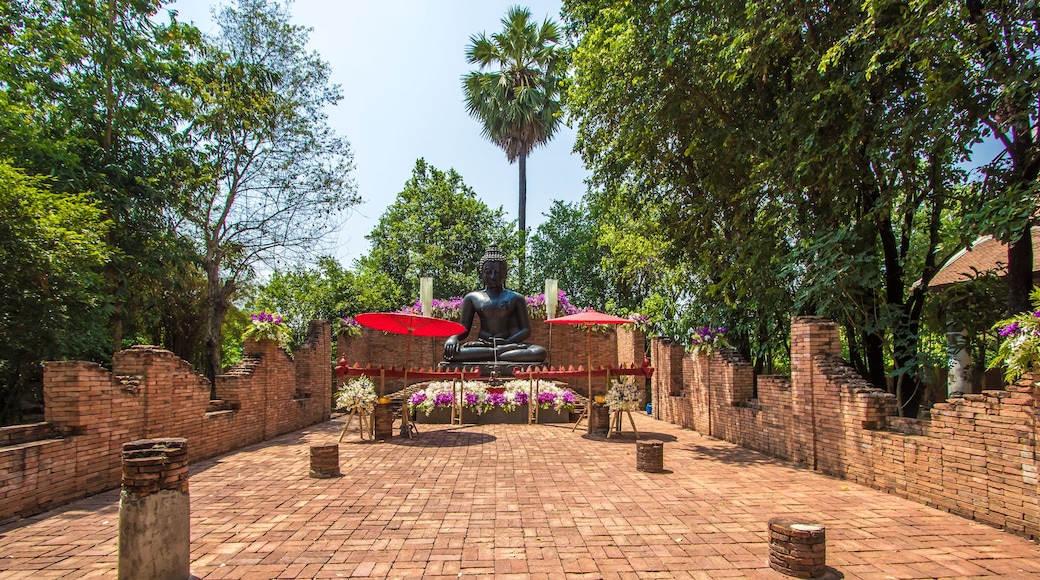 Bang Phae,Ratchaburi province,Thailand on April 13,2019:Beautiful Buddha statue of Chiang Saen period at NaSatta Thai Park (previously called Siam Cultural Park).