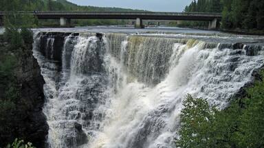 Beautiful falls with a campground nearby. These falls are on the Kaminiquista River a few miles west of Thunder Bay. #GreatOutdoors