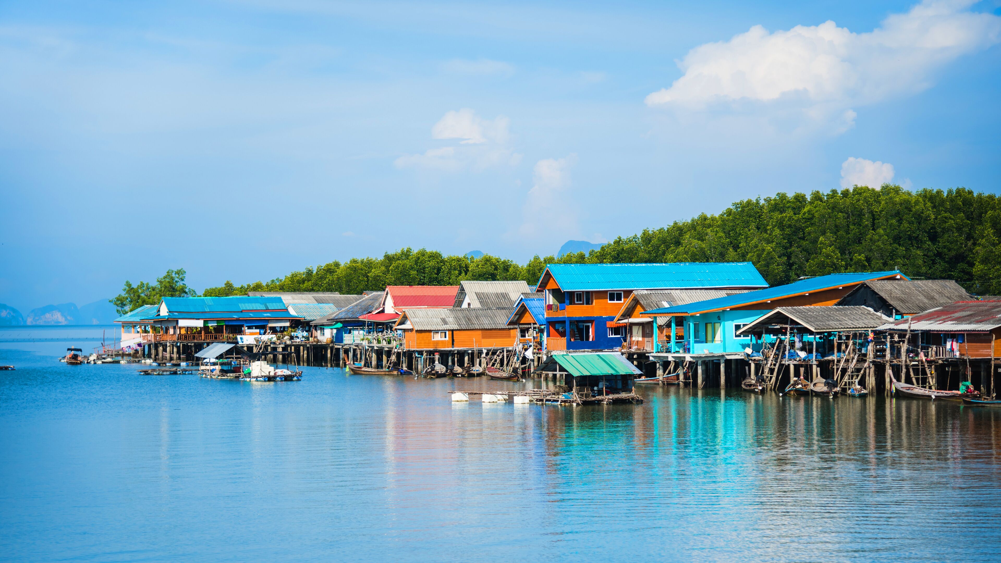 Landscape pictures The way of life of the villagers in rural villages Ban Bang Phat - Phangnga. summer, nature, background, travel, sea, countryside, Attractions, travel Thailand. camp, the beach