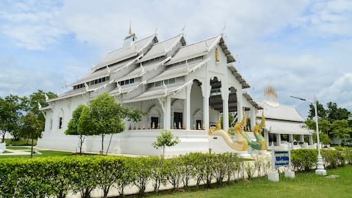 White Church, Lanna Architecture, Symbols of Buddhism, South East Asia at Wat Thip Apsara Morin (Wat Noi Wang Sakae), Chiang Mai, Northern Thailand