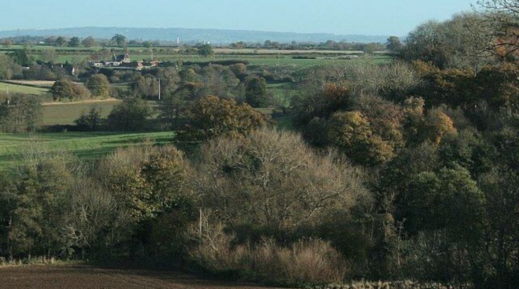 Between Farleigh Hungerford and Tellisford There are some fine views to be had in this area for those prepared to look for them. This one looks north east. The factory at Staverton can just be seen and the group of buildings to the left is Stowford. The River Frome crosses the line of sight three times between here and Stowford but stays well hidden in the trees.