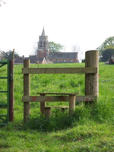 Stile leading to Sherfield English church This stile is on the footpath that leads back to the village from Manor Farm.