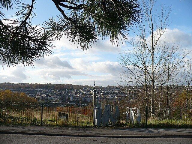 An entrance gate to Parc Coetir Bargod This country park has been created on the site of three former collieries including what was one of the highest coal tips in Europe. Bargoed can be seen on the hillside opposite.