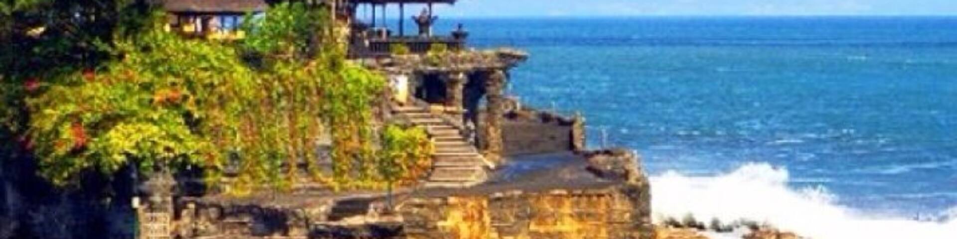 Tanah Lot is a Hindu Temple set on a big rock surrounded by the seawater located in Tabanan, west part of #Bali. Sunset here is worth going for.