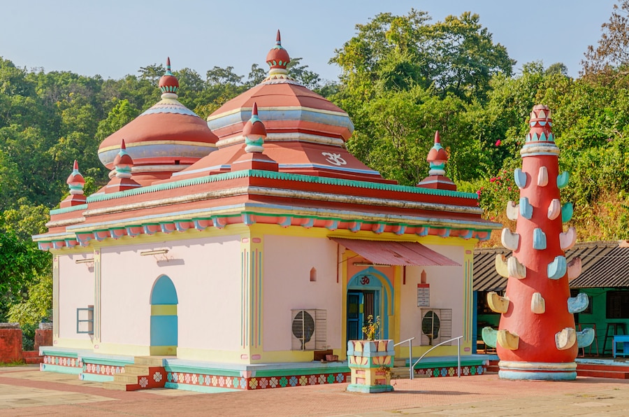 Beautiful and colorful Ganesha Temple, Hedavi, Guhagar, Kokan, Maharashtra, India.