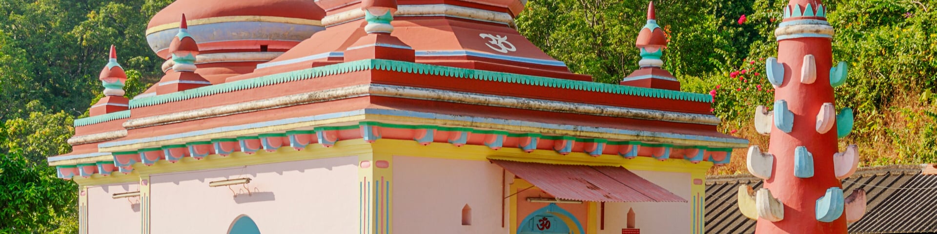 Beautiful and colorful Ganesha Temple, Hedavi, Guhagar, Kokan, Maharashtra, India.